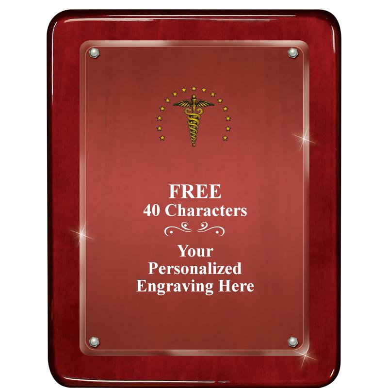 7"X9" ROSEWOOD FLOAT ACR PLQ