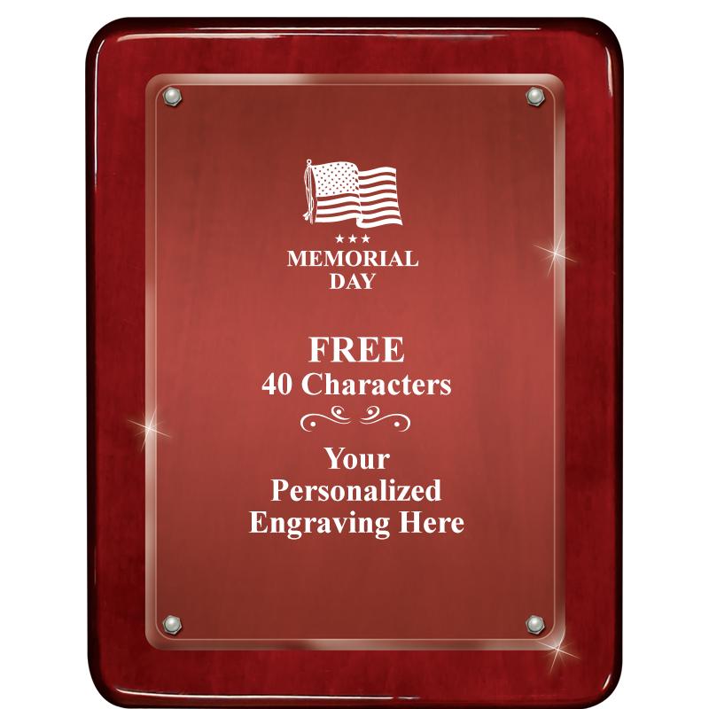 7"X9" ROSEWOOD FLOAT ACR PLQ