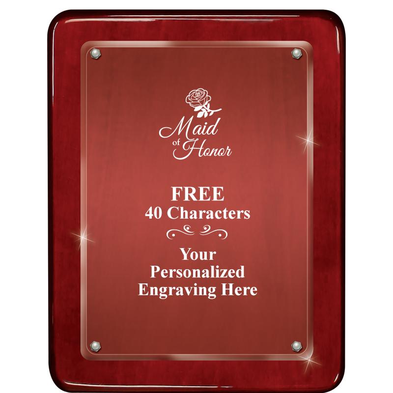 7"X9" ROSEWOOD FLOAT ACR PLQ