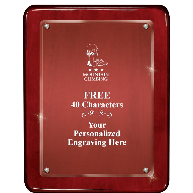 7"X9" ROSEWOOD FLOAT ACR PLQ