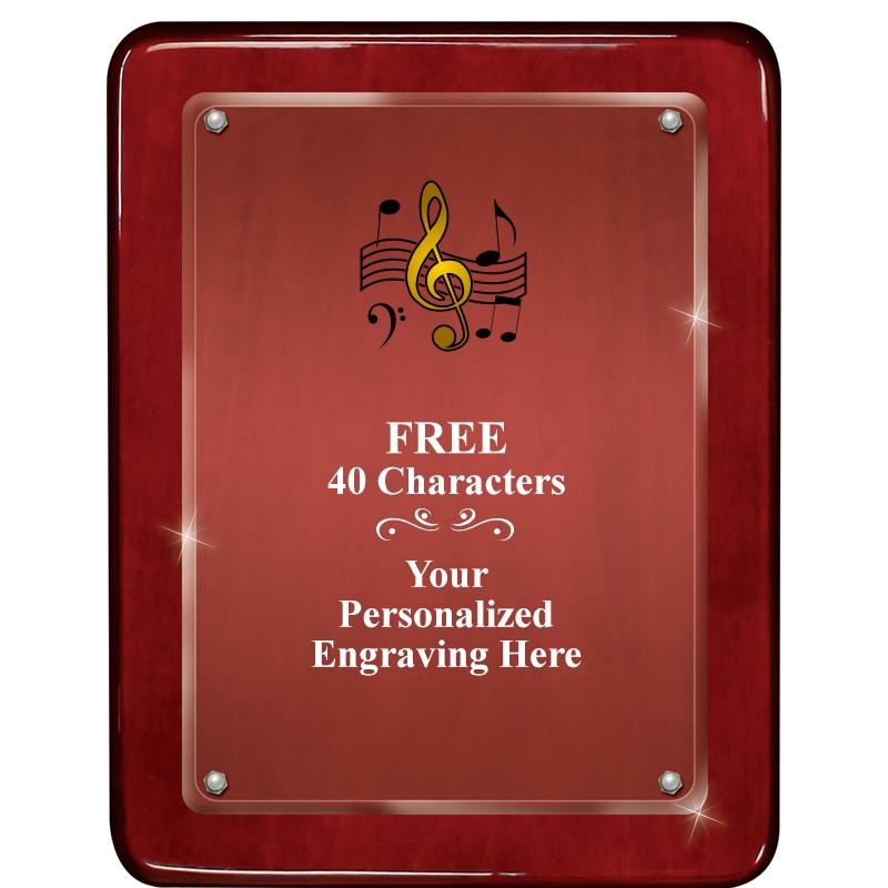 7"X9" ROSEWOOD FLOAT ACR PLQ