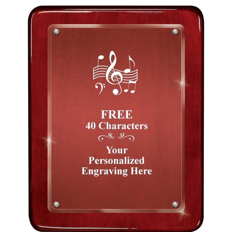 7"X9" ROSEWOOD FLOAT ACR PLQ