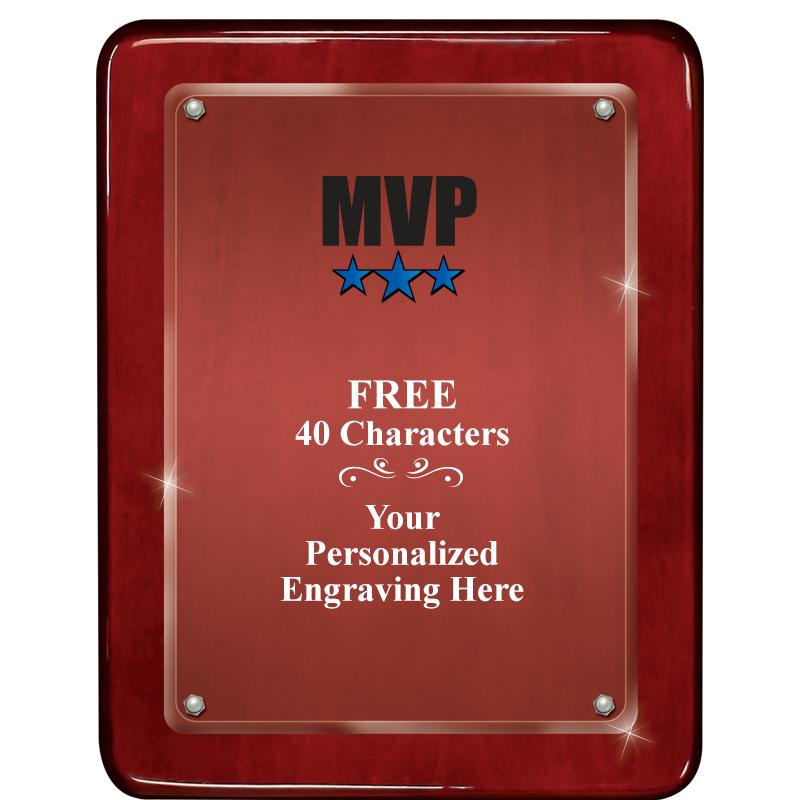 7"X9" ROSEWOOD FLOAT ACR PLQ