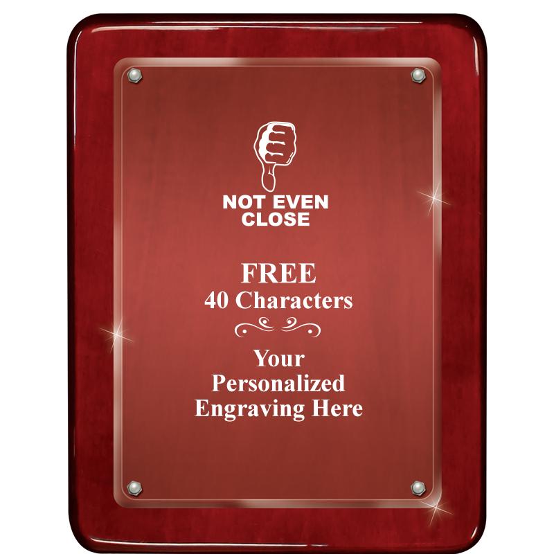 7"X9" ROSEWOOD FLOAT ACR PLQ