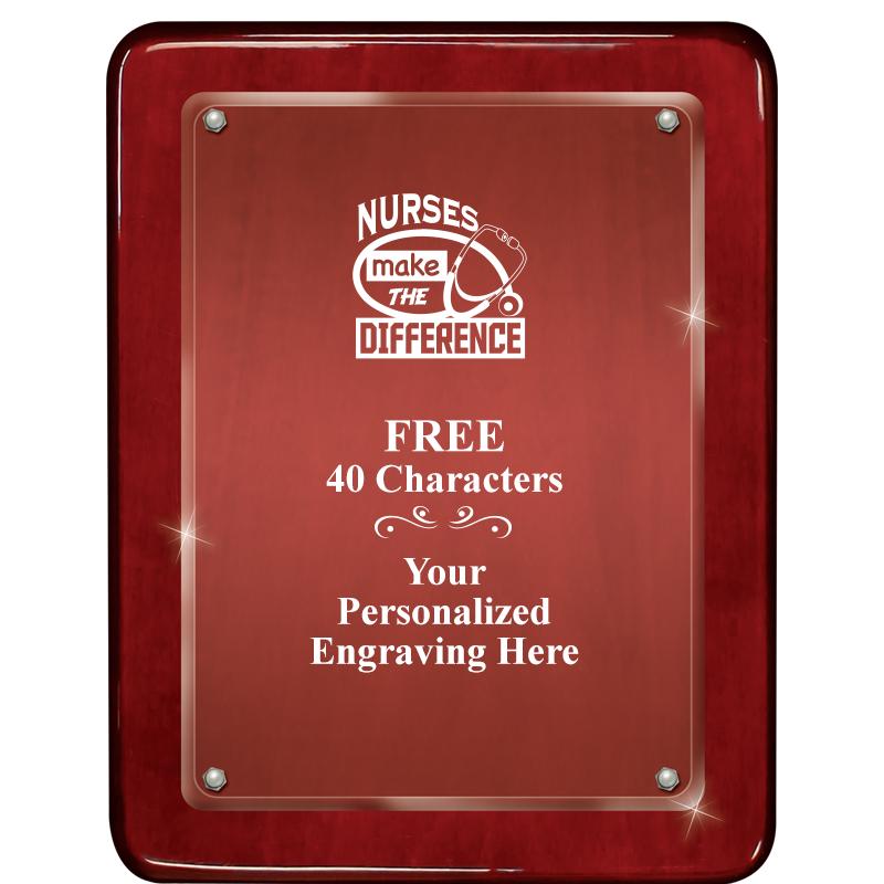 7"X9" ROSEWOOD FLOAT ACR PLQ