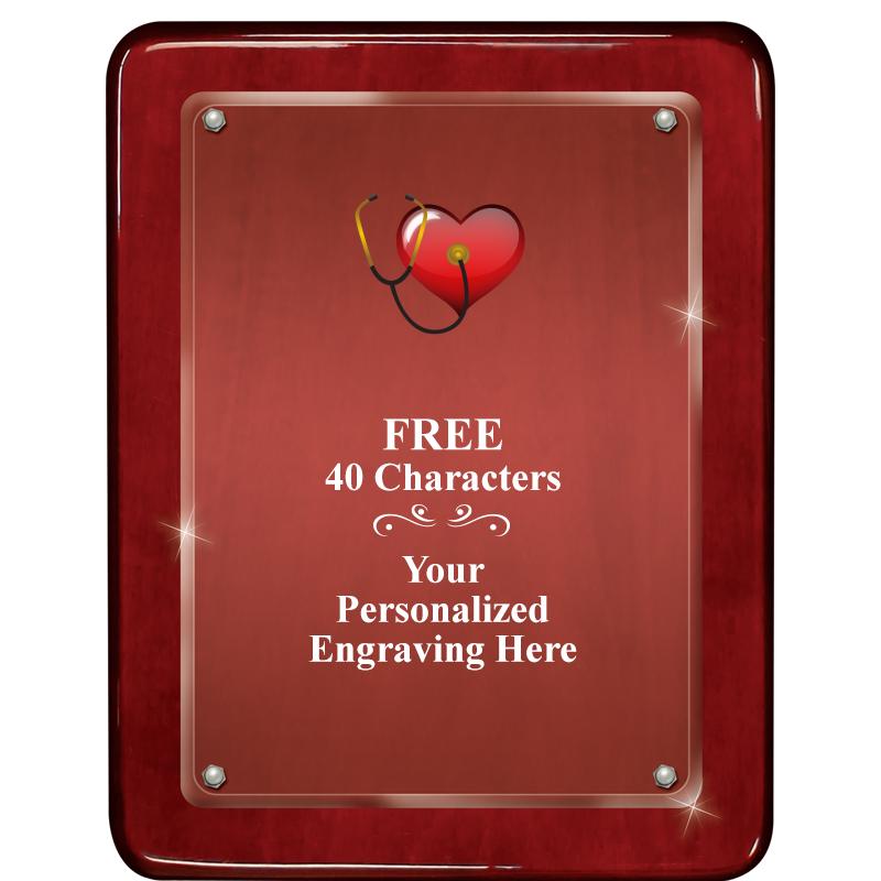 7"X9" ROSEWOOD FLOAT ACR PLQ