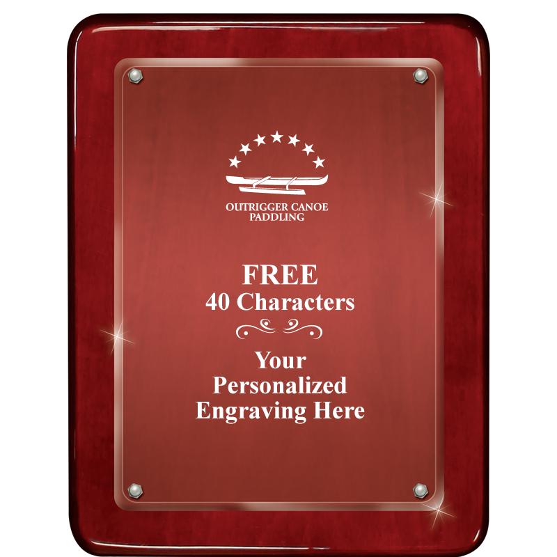 7"X9" ROSEWOOD FLOAT ACR PLQ