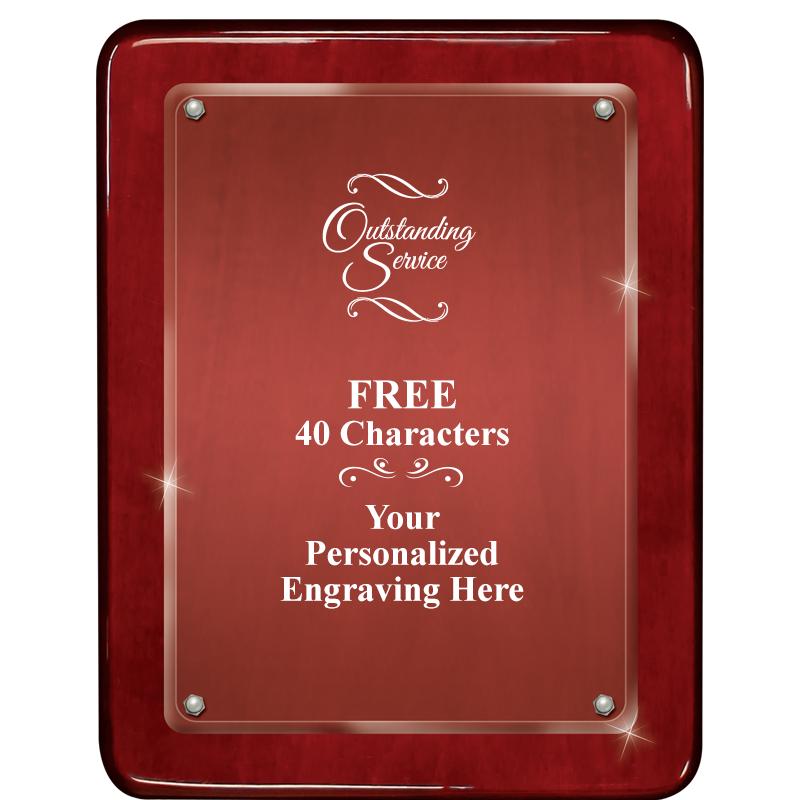 7"X9" ROSEWOOD FLOAT ACR PLQ