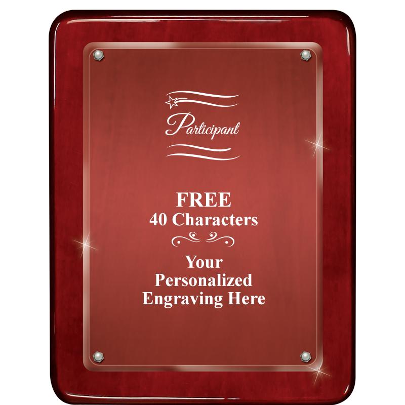 7"X9" ROSEWOOD FLOAT ACR PLQ