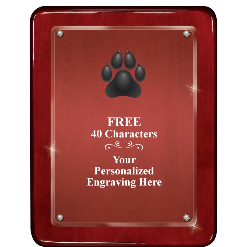 7"X9" ROSEWOOD FLOAT ACR PLQ