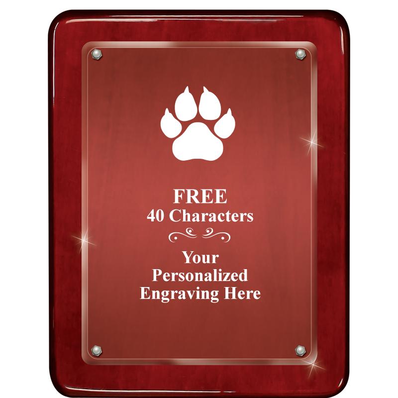 7"X9" ROSEWOOD FLOAT ACR PLQ