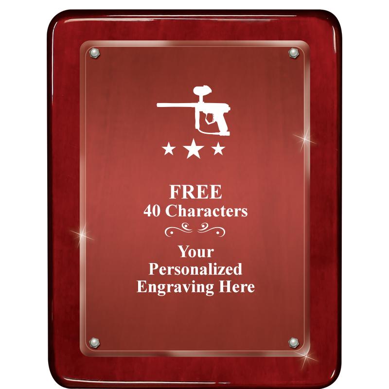 7"X9" ROSEWOOD FLOAT ACR PLQ