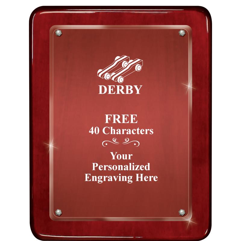 7"X9" ROSEWOOD FLOAT ACR PLQ