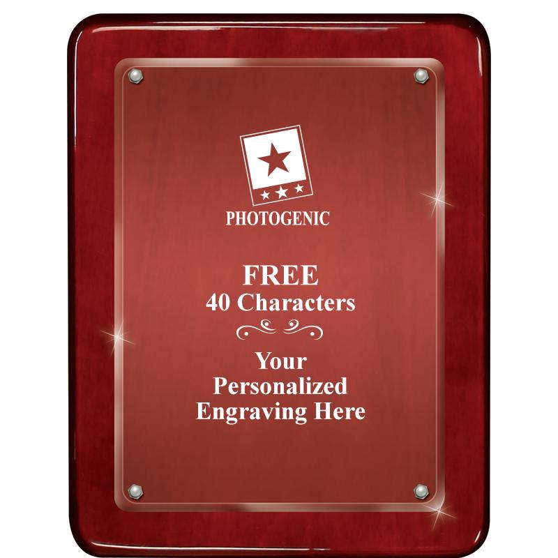 7"X9" ROSEWOOD FLOAT ACR PLQ