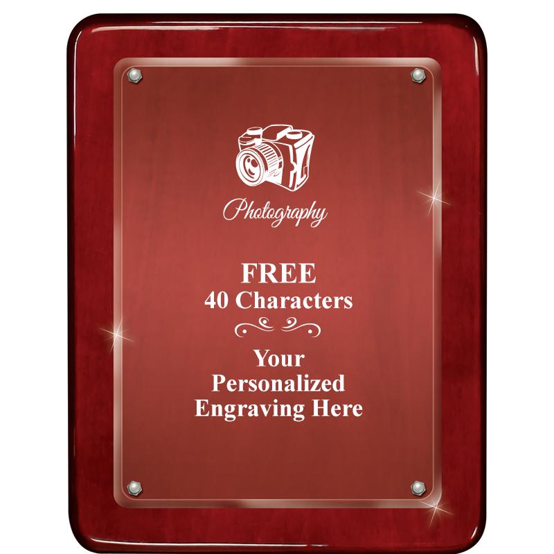 7"X9" ROSEWOOD FLOAT ACR PLQ