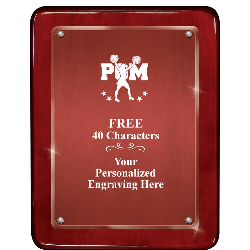 7"X9" ROSEWOOD FLOAT ACR PLQ