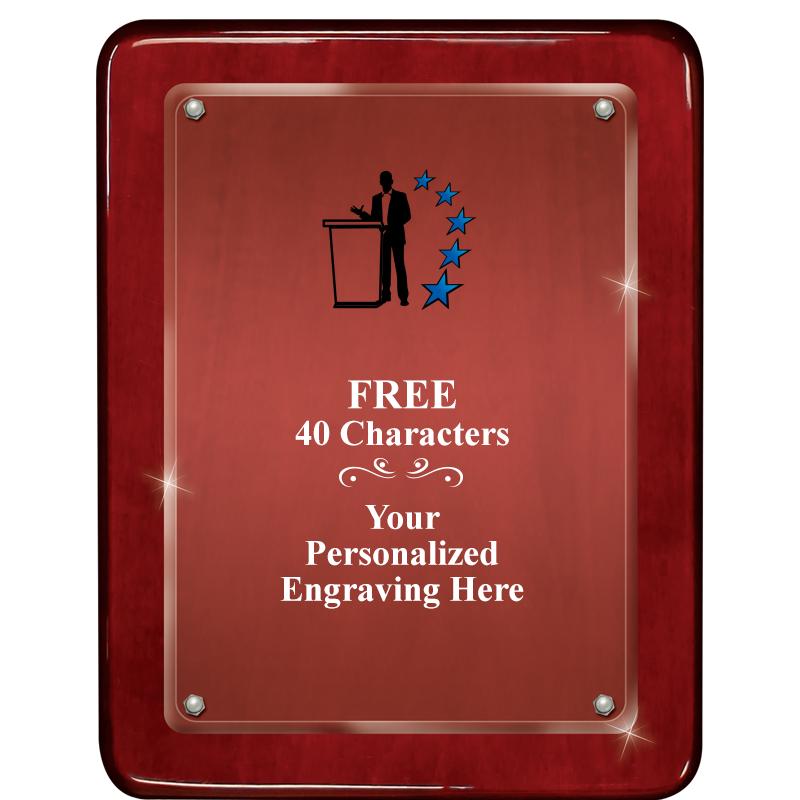 7"X9" ROSEWOOD FLOAT ACR PLQ