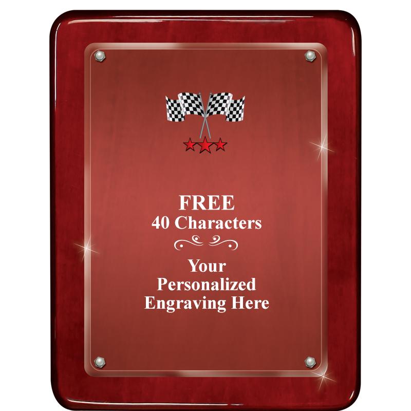 7"X9" ROSEWOOD FLOAT ACR PLQ