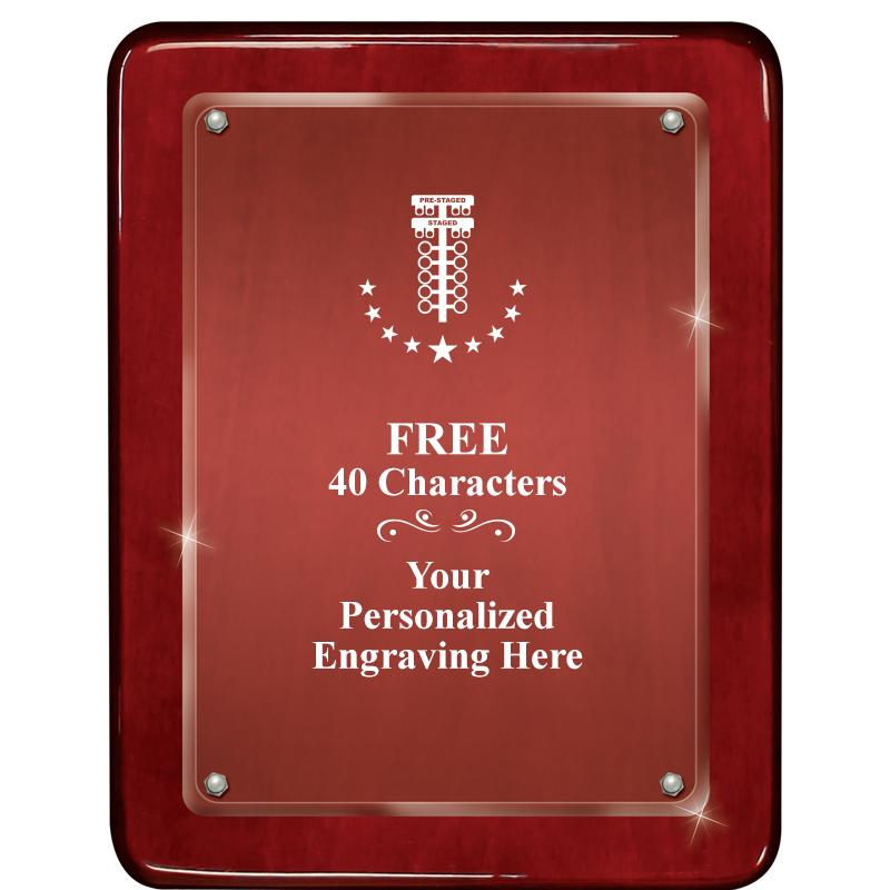 7"X9" ROSEWOOD FLOAT ACR PLQ