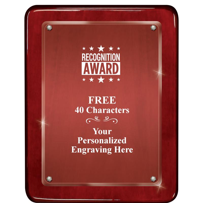 7"X9" ROSEWOOD FLOAT ACR PLQ