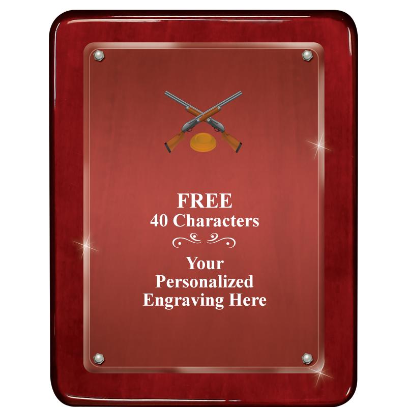 7"X9" ROSEWOOD FLOAT ACR PLQ