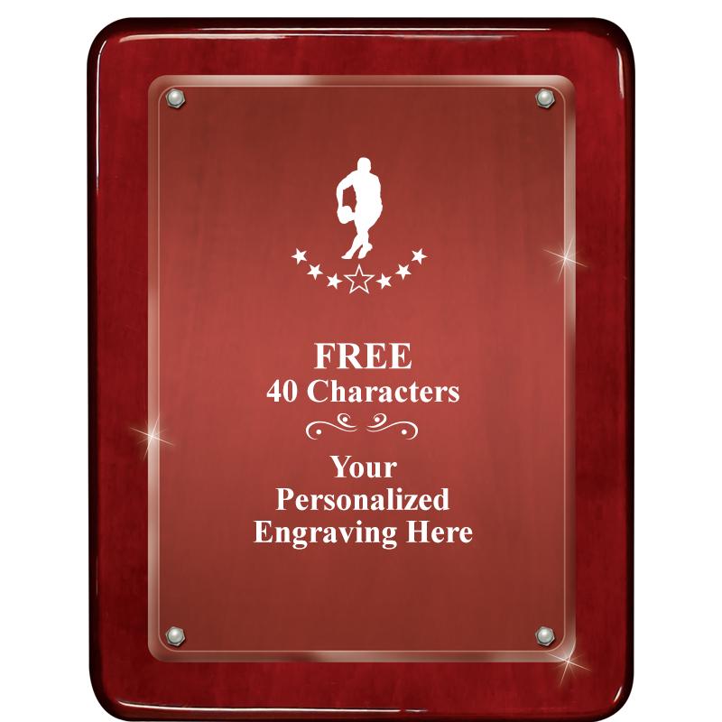 7"X9" ROSEWOOD FLOAT ACR PLQ