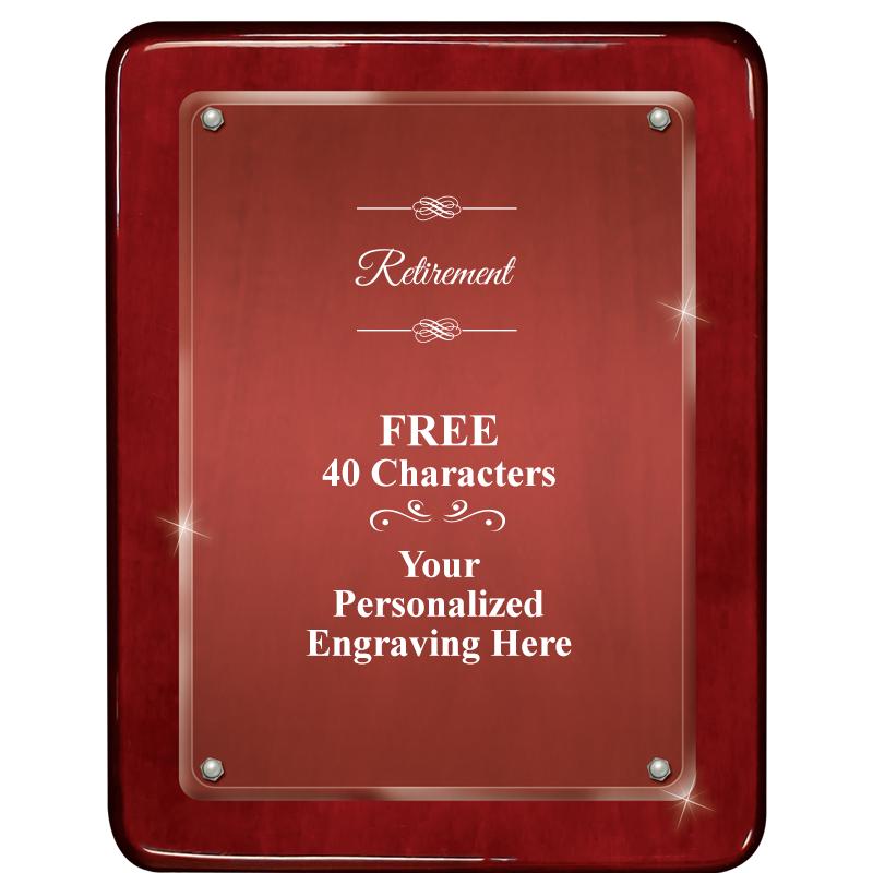 7"X9" ROSEWOOD FLOAT ACR PLQ