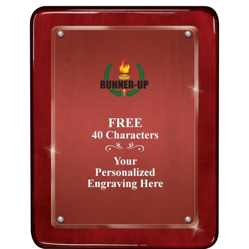 7"X9" ROSEWOOD FLOAT ACR PLQ