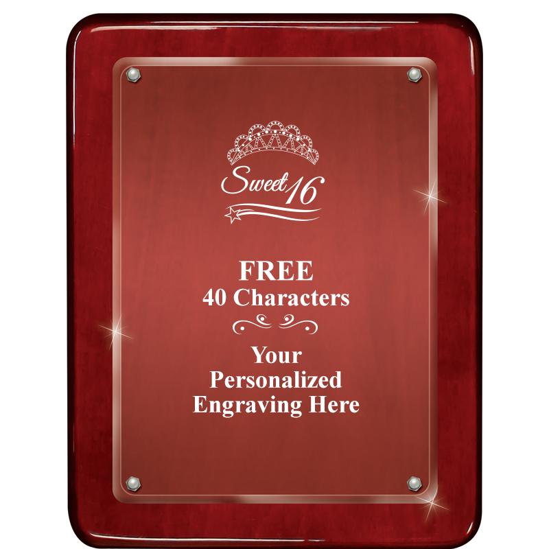 7"X9" ROSEWOOD FLOAT ACR PLQ