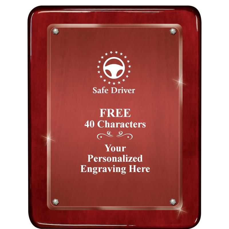 7"X9" ROSEWOOD FLOAT ACR PLQ