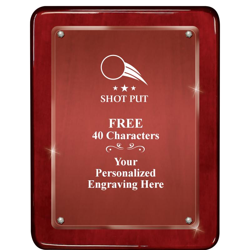 7"X9" ROSEWOOD FLOAT ACR PLQ