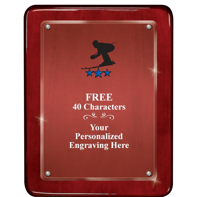 7"X9" ROSEWOOD FLOAT ACR PLQ