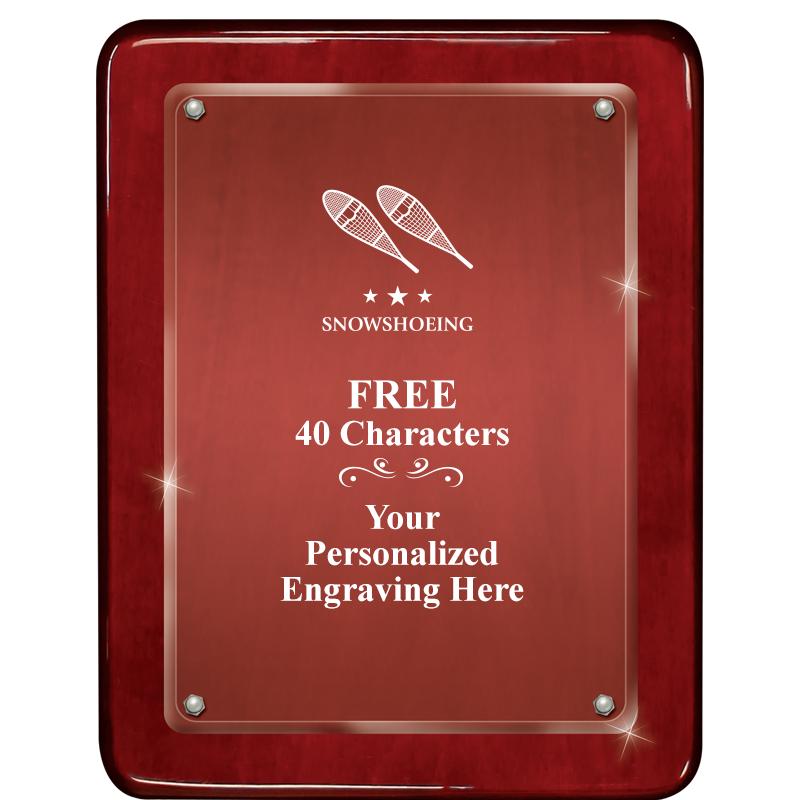 7"X9" ROSEWOOD FLOAT ACR PLQ