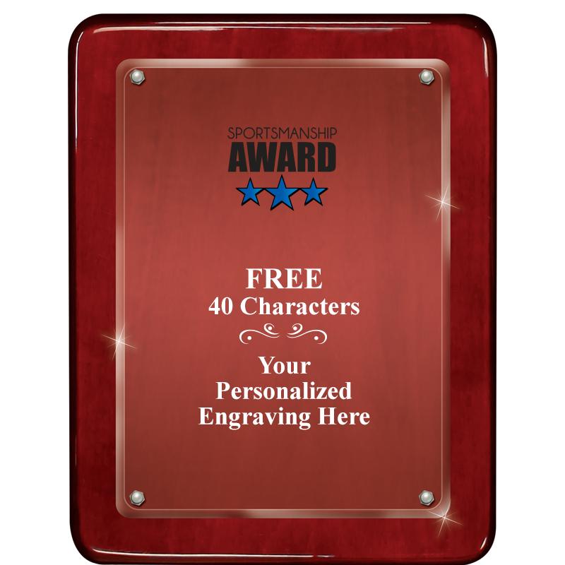 7"X9" ROSEWOOD FLOAT ACR PLQ