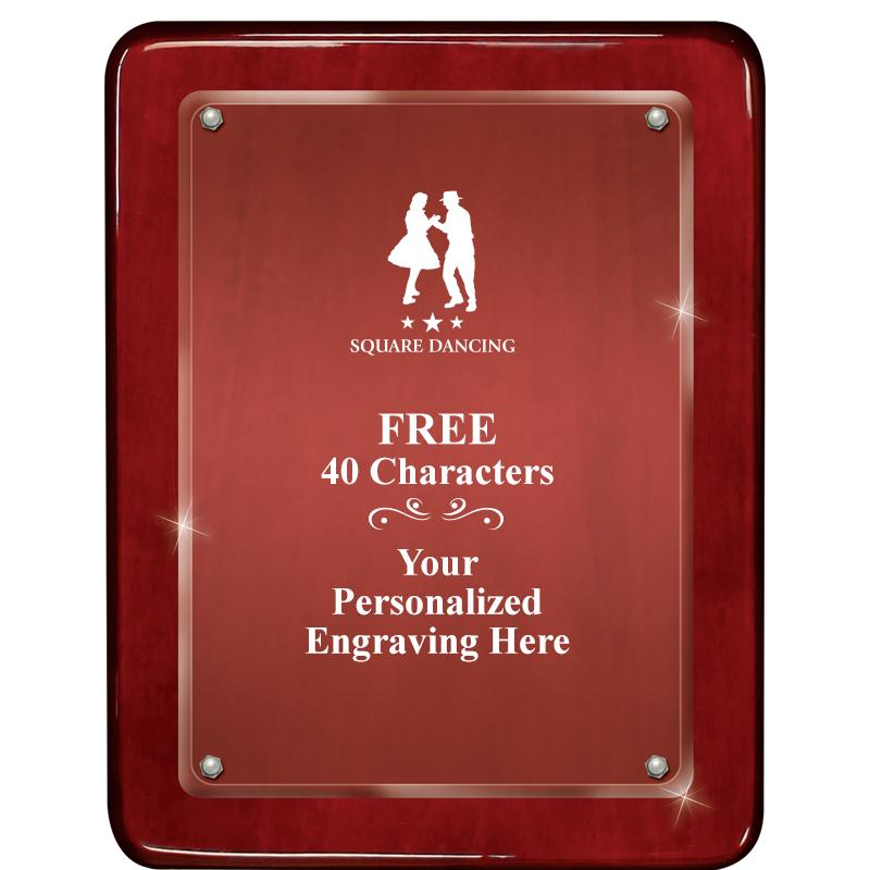 7"X9" ROSEWOOD FLOAT ACR PLQ