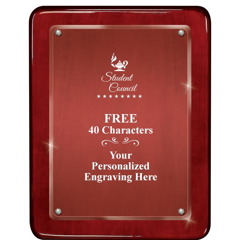 7"X9" ROSEWOOD FLOAT ACR PLQ