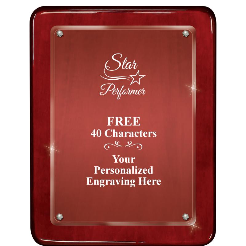 7"X9" ROSEWOOD FLOAT ACR PLQ