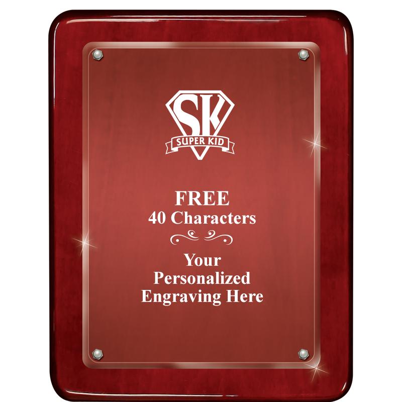 7"X9" ROSEWOOD FLOAT ACR PLQ