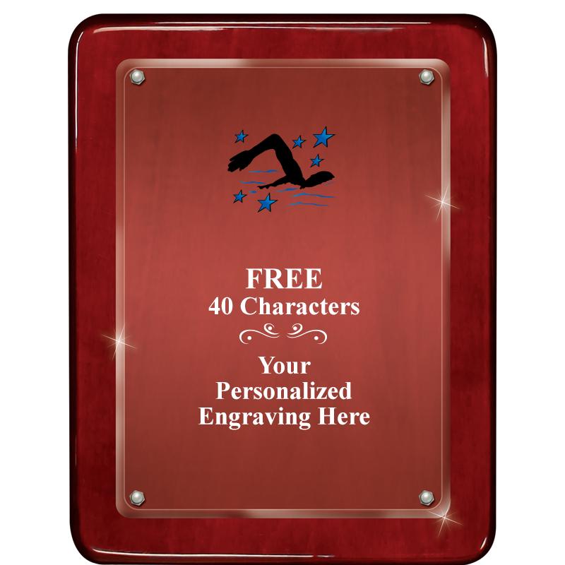 7"X9" ROSEWOOD FLOAT ACR PLQ