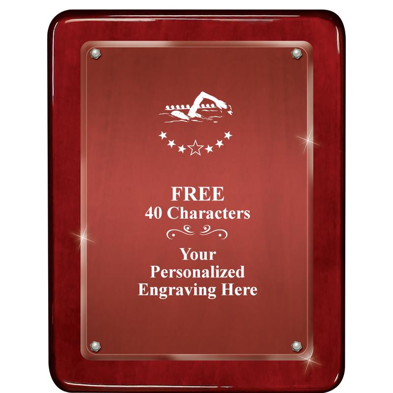 7"X9" ROSEWOOD FLOAT ACR PLQ