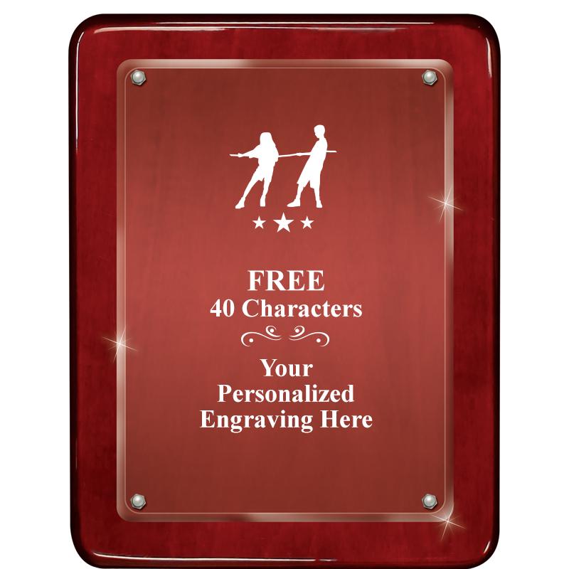 7"X9" ROSEWOOD FLOAT ACR PLQ