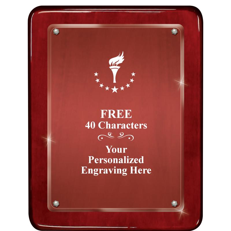 7"X9" ROSEWOOD FLOAT ACR PLQ