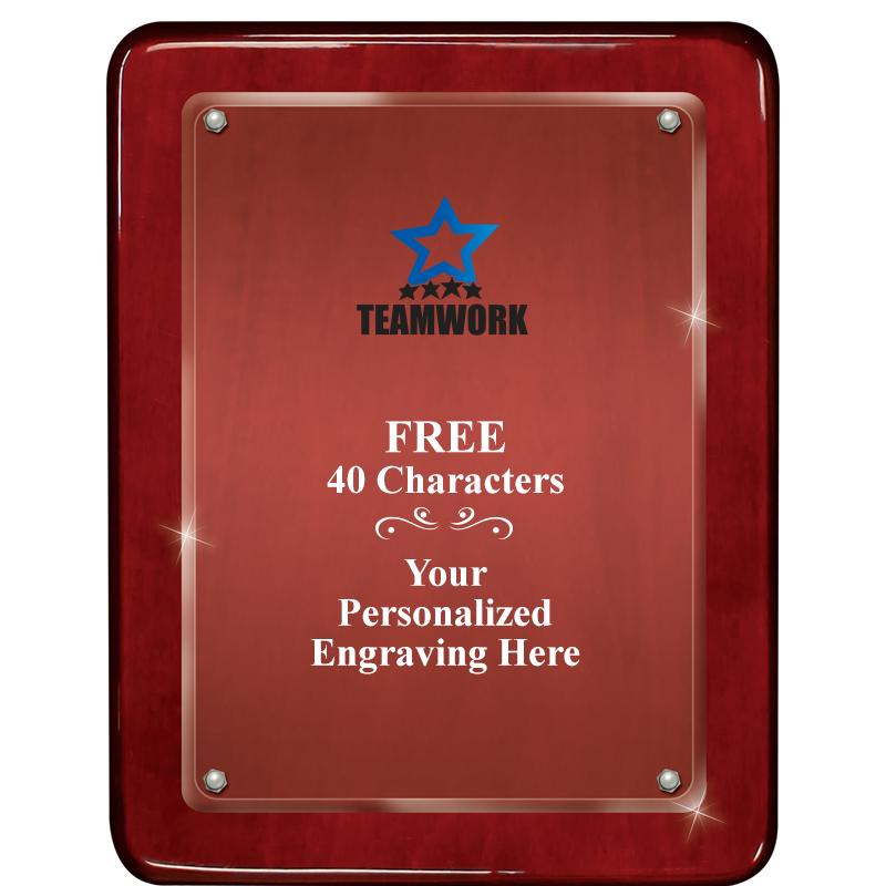 7"X9" ROSEWOOD FLOAT ACR PLQ