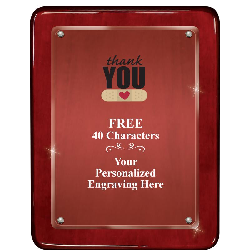 7"X9" ROSEWOOD FLOAT ACR PLQ