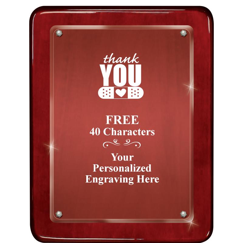 7"X9" ROSEWOOD FLOAT ACR PLQ