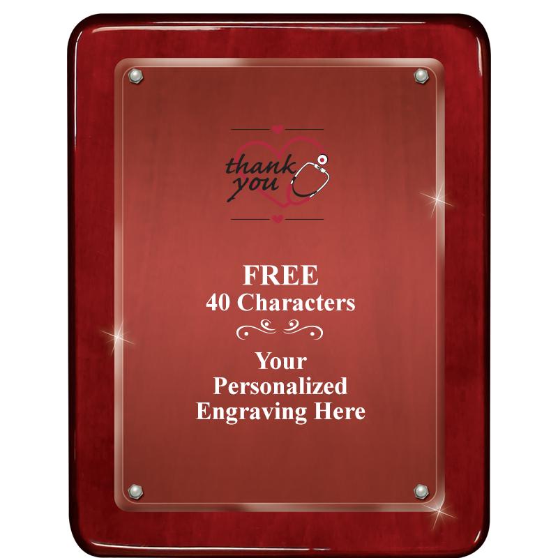 7"X9" ROSEWOOD FLOAT ACR PLQ