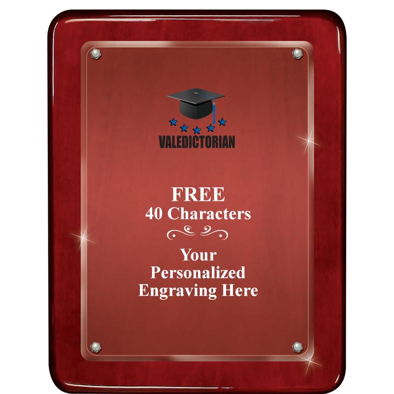 7"X9" ROSEWOOD FLOAT ACR PLQ