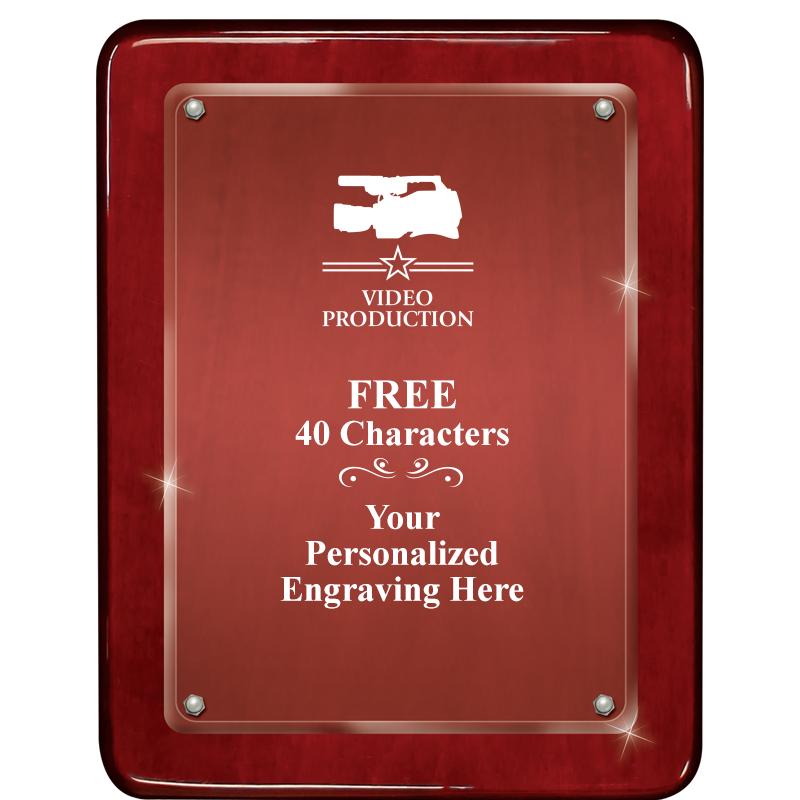 7"X9" ROSEWOOD FLOAT ACR PLQ