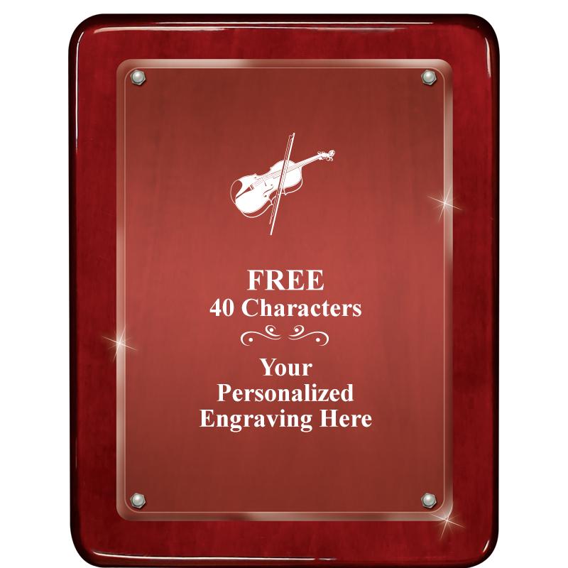 7"X9" ROSEWOOD FLOAT ACR PLQ