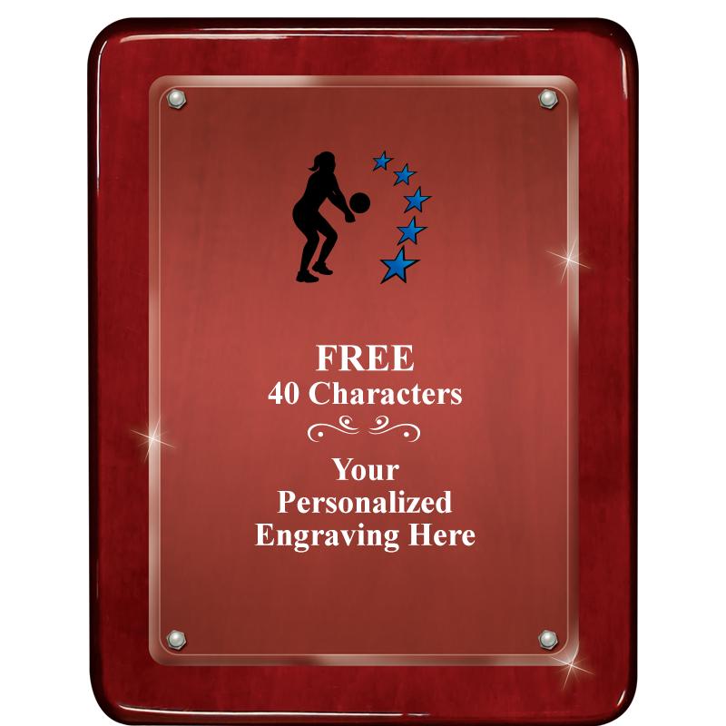 7"X9" ROSEWOOD FLOAT ACR PLQ